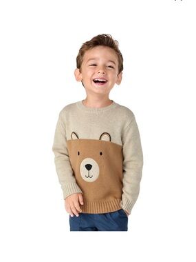 Gymboree Bear Hugs Colorblock Bear Sweater Size 12 100% Cotton